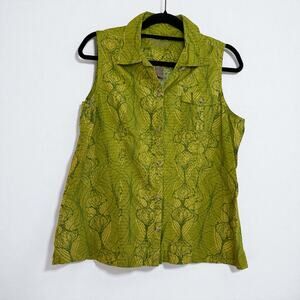 Brisas Women's Sleeveless Button-Up Shirt . Size Large.